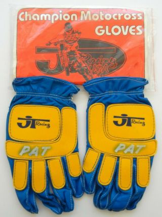 Vtg 1970s Pr Orig Jt Racing Usa Motocross Mx Racing Leather Gloves Vmx Ahrma