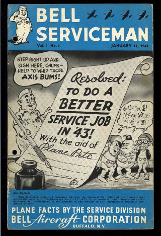 Bell Serviceman Vol.  1 2 Hitler Cover Wwii Giveaway Not In Guide 1943 Gd - Vg