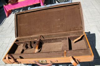 Vintage Leather Shotgun Gun Case - English Take Down Trunk Case 8