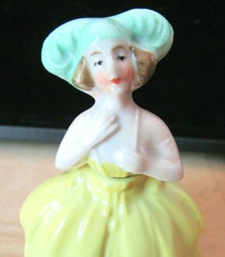 Antique German Porcelain Tiny Art Deco Lady Perfume Bottle - vintage 2