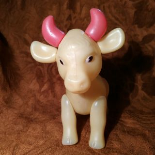 Vintage Rare Russian plastic toy - Cow - 7.  8 in - Soviet Doll USSR 3