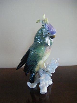 Vintage Karl Ens Porcelain Parrot Cockatoo Figurine