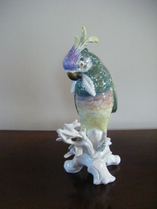 Vintage Karl Ens Porcelain Parrot Cockatoo Figurine 3