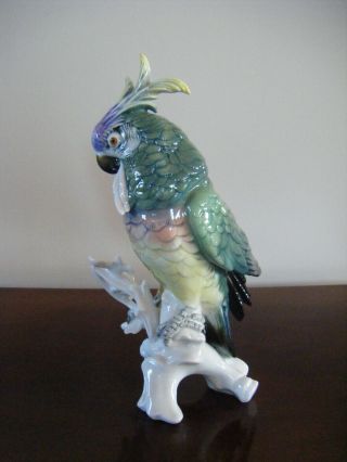 Vintage Karl Ens Porcelain Parrot Cockatoo Figurine 4