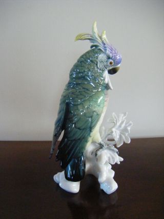 Vintage Karl Ens Porcelain Parrot Cockatoo Figurine 8