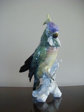 Vintage Karl Ens Porcelain Parrot Cockatoo Figurine 9