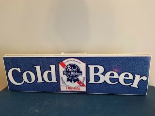 (VTG) 1986 Pabst cold Beer light up back bar sign game room man cave pbr 10