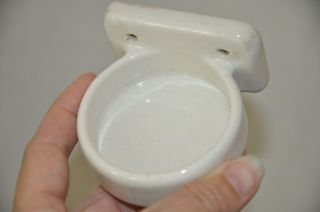 Antique Vtg 1920s Art Deco Porcelain Bathroom Tumbler Cup Holder Wall Mount N12