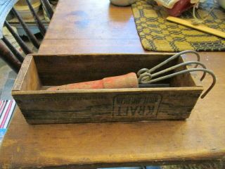 Vintage Garden Farm Hand Tool Old Wooden Cheese Box