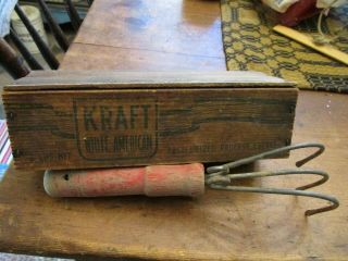 Vintage Garden Farm Hand Tool Old Wooden Cheese Box 3