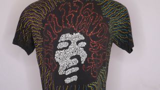 Vtg 90s Jimi Hendrix Winterland All Over Print Concert Music Tour T - Shirt Sz L 2