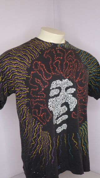 Vtg 90s Jimi Hendrix Winterland All Over Print Concert Music Tour T - Shirt Sz L 4