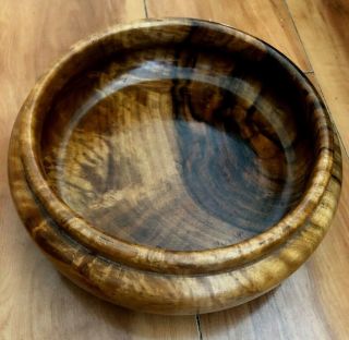 Pete Nelson Signed Wood Turned Wood Bowl Footed Quality Crafted