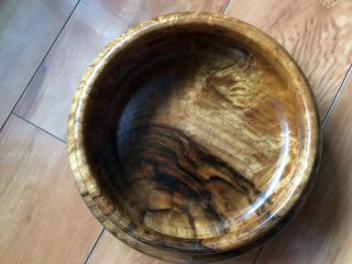 Pete Nelson signed wood turned wood bowl footed quality crafted 2