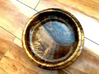 Pete Nelson signed wood turned wood bowl footed quality crafted 4