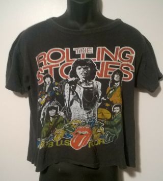 Vintage Rare Rolling Stones 1978 Concert Tour T Shirt Double Sided Dragon