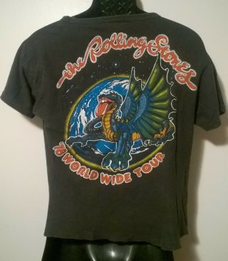 Vintage Rare Rolling Stones 1978 Concert Tour T Shirt double sided dragon 2