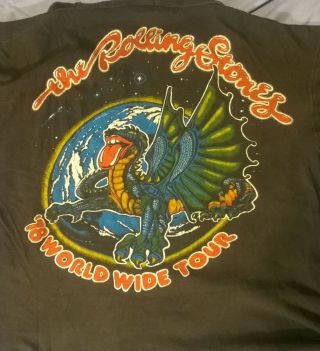 Vintage Rare Rolling Stones 1978 Concert Tour T Shirt double sided dragon 7