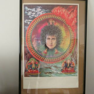Bob Dylan Vintage Blacklight Poster 1969 Earth Water Fire Air 23x35