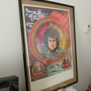 Bob Dylan Vintage Blacklight Poster 1969 Earth Water Fire Air 23X35 2