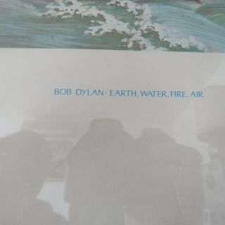 Bob Dylan Vintage Blacklight Poster 1969 Earth Water Fire Air 23X35 4