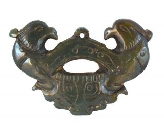 Fantastic Antique Carved Jade Belt Buckle Pendant