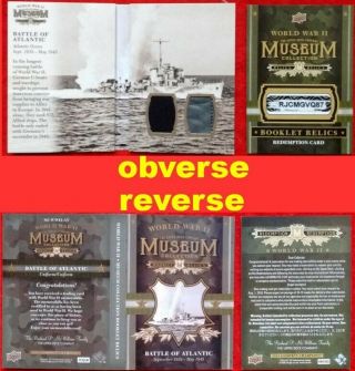 $230 2016 Upper Deck Goodwin Champions Wwii Museum Booklet Relic Battle Atlantic