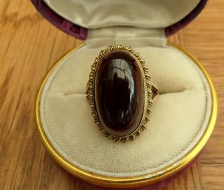 Vintage Jewellery Early 19th Century 15ct 18ct Gold Large Garnet Cabochon Ring