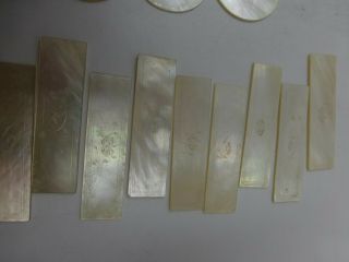 Set of 23 Mother of Pearl Chinese Game Counters 5