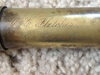 Antique brass army military telescope h c fletcher inscribed (google the name) 11