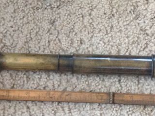 Antique brass army military telescope h c fletcher inscribed (google the name) 4