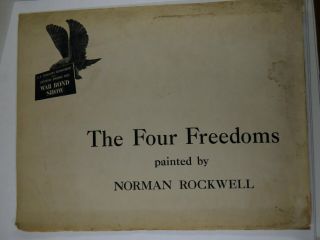 Vintage Norman Rockwell Four Freedoms Poster Set Ww2 War Bond Never Folded 13x16