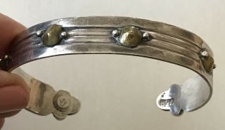 Vintage 1940 William Spratling Taxco Mexico Sterling Silver Copper Cuff Bracelet