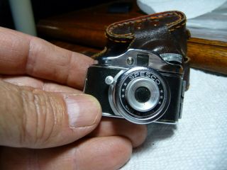 Vintage Spesco Miniature Camera With Leather Case Japan