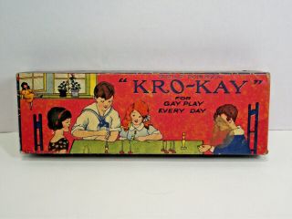 Antique Kro - Kay Game Gold Medal Table Top Croquet Set 2150 Transogram