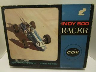 Vintage Cox Indy 500 Racer.  049 Gas Powered Tether Car W/box & Instructions