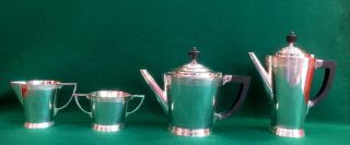 Keith Murray For Mappin & Webb 4 Piece Tea Set Circa 1950