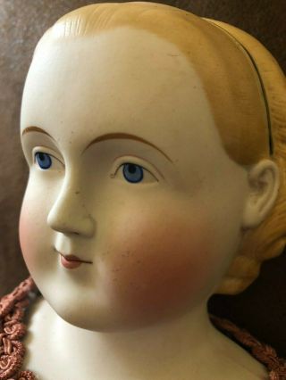 AB & G 1870 ' s Large Alice Parian Doll 27.  5 
