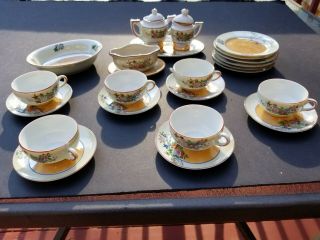 Vintage Childs Porcelain Tea Set 26 Piece Made In Japan