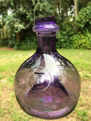 Vintage Amethyst Purple Glass Fly Bee Trap Antique