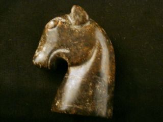 Wow Chinese Old Jade Hand Carved Horse Head Netsuke C080