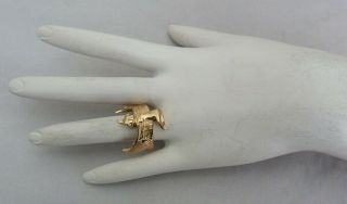 14k Designer Iv Egyptian Winged Goddess Isis Ring Size 7 1/2 Heavy 8.  2 Grams