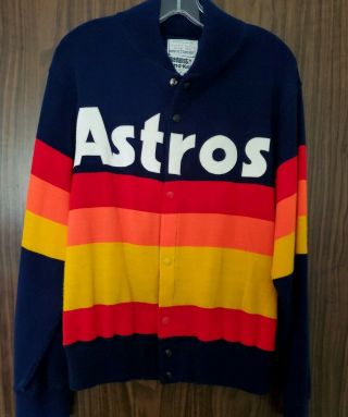 Rare Authentic Medalist Sand Knit Houston Astros Sweater Vintage Size 40