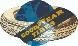 Porcelain Vintage Goodyear Tires Enamel Sign Size 32 " X 18 " Inches Double Sided