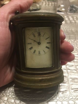 Vintage Carriage Clock Tiny Less Than 3” 061905 No Key