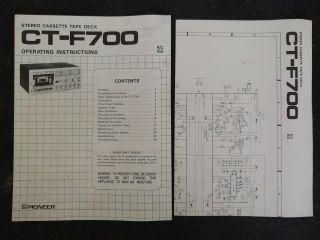 Pioneer CT - F700 Vintage 1970 ' s Cassette Deck w/ Silver Face in 2