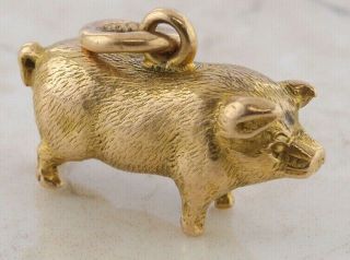 Vintage 9ct Yellow Gold Pig (6.  9g) Charm