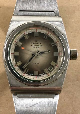 Rare Vintage Zenith Defy Automatic 28800 Large Head Dial Wrist Watch Swiss D71