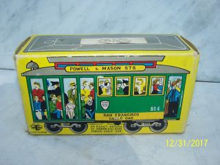 Vintage Friction Toy San Francisco Cable Car Powell & Mason Sts 514 Japan