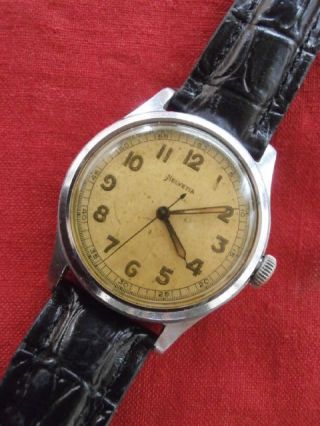 Old Swiss military mechanical wristwatch Helvetia World War II WW II work run 2